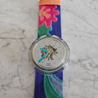 Pop Swatch Uhr ca.1991 bunt mit Textilarmband