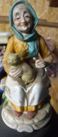 Omi mit Katze -Porzellanfigur, Sammlerstück!