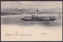 Freienbach Insel Ufenau Zürichsee mit Dampfschiff