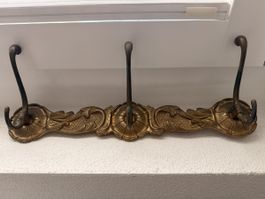 Garderobenleiste mit 4 Haken Messing Verziert Jugendstil