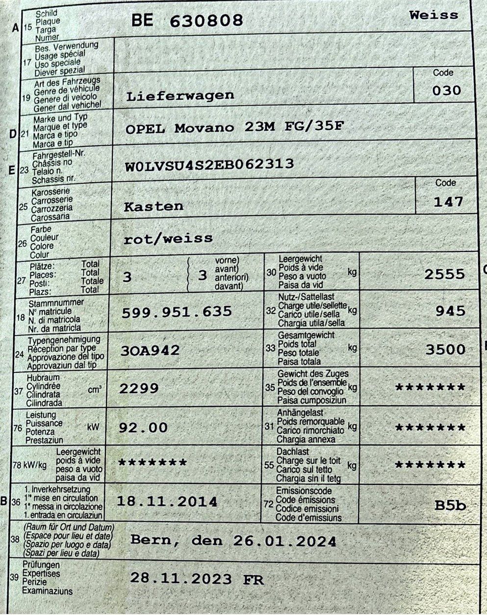 Opel Veicoli commerciali: Auto – Usato da Bern venduto da sib_nmb7 5