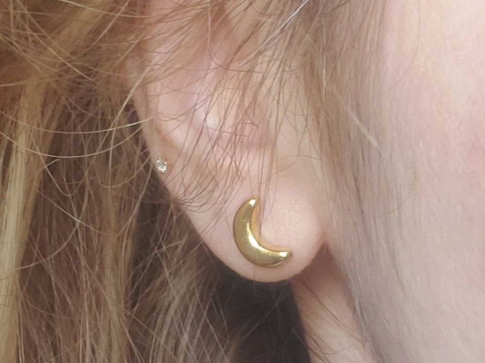 Boucles d'oreille: 14K Gelbgold Mond Ohrringe – Neuf (Voir description) à Villigen par chriwo 5