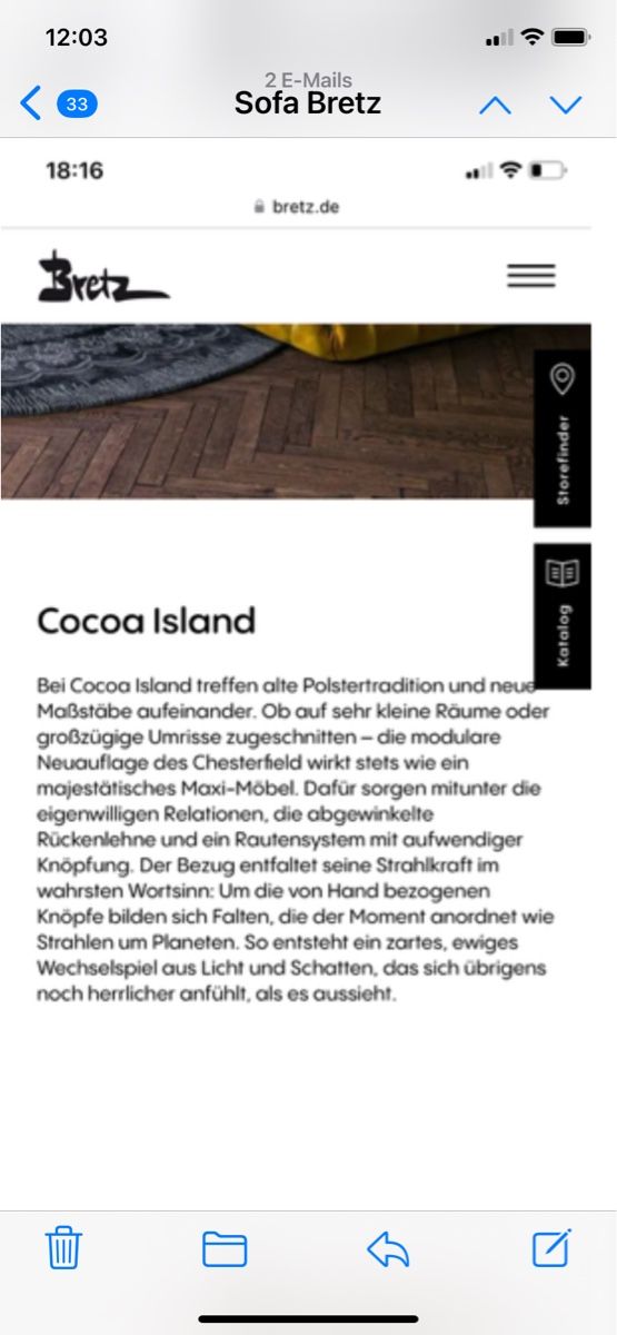 Divani: Sofa Bretz Cocoa Island Bordeaux – Usato da Aesch BL venduto da karnifore 5