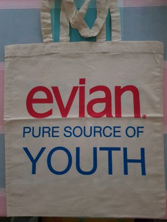Evian Tasche "Pure Source of Youth" Stofftasche Unikat So...