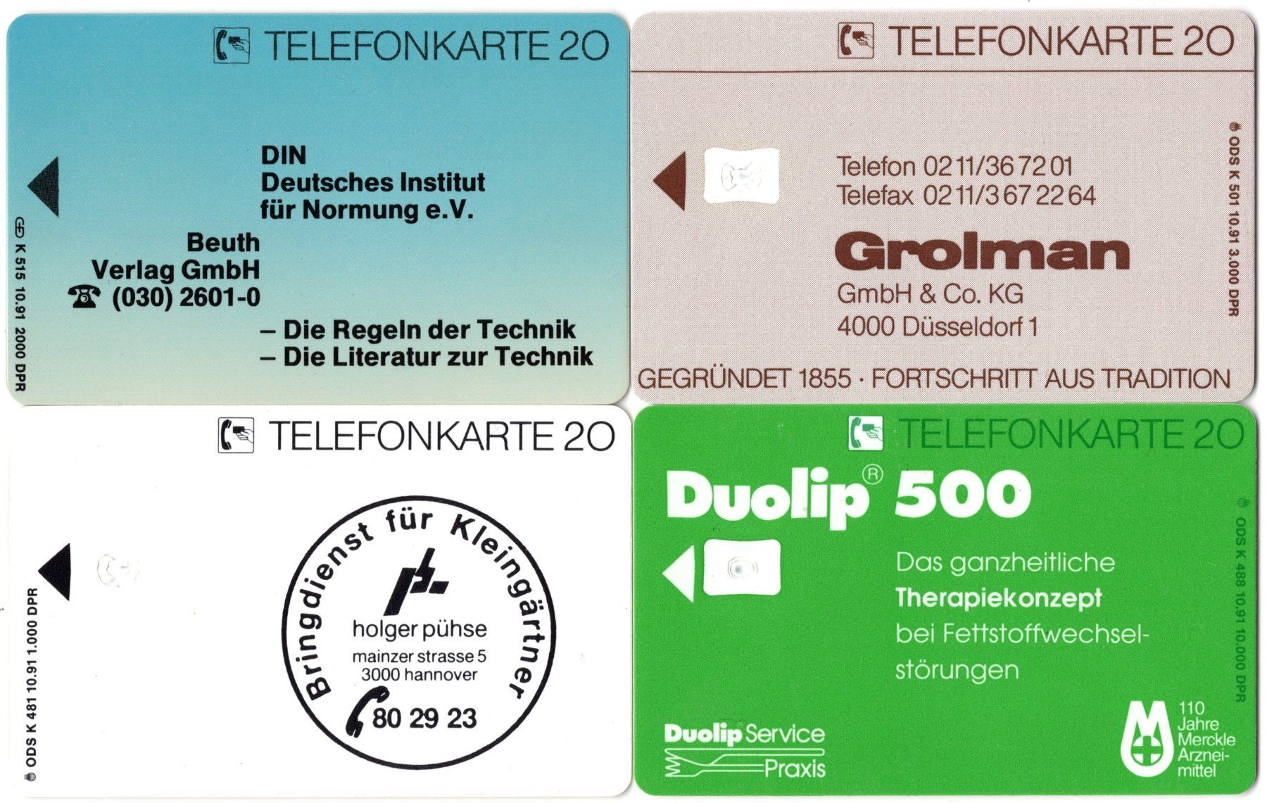 Schede telefoniche: 4 Dummy Telefonkarten aus Deutschland – Usato da Eglisau venduto da Chperfins 1