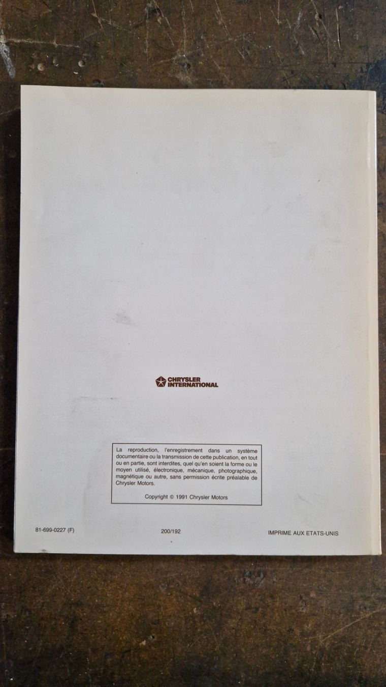 Bücher: Methodes de diagnostic: Chrysler '92 systemes de charge... – Gebraucht aus Zürich von jhkag 3