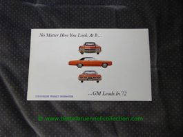 General Motors (GM) Modellprogramm 1972 Prospekt englisch