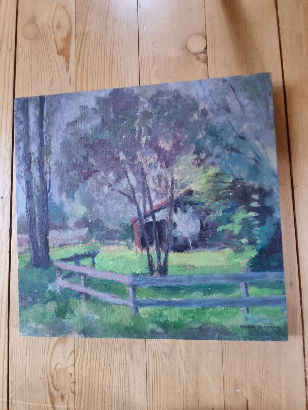 Dipinti: Andrea Friedrich Gemälde, 1939, Original Landschaft Bild – Usato da Trachslau venduto da post35