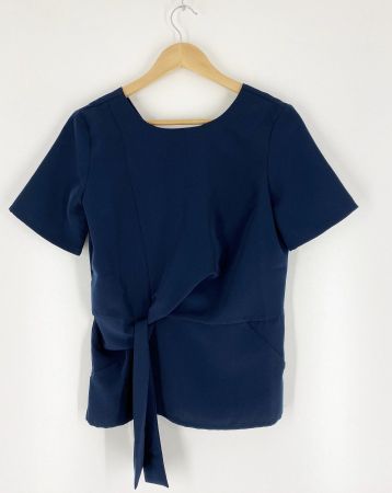 Once Schlupfbluse mit Schleife, blau, Grösse S, *Neu*