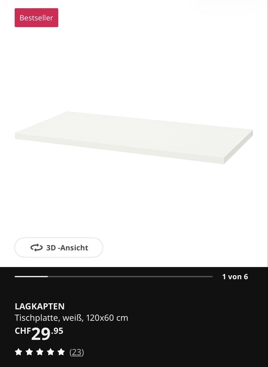 Ikea Bureaux: Ikea Tischplatte mit 4 Beinen – D'occasion à Schlieren par and_55j2 1