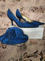 Elegantes Set: Handtasche & Schuhe, Grösse 39, Blau