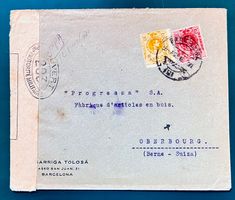Briefmarken Spanien 1916 auf Kuvert