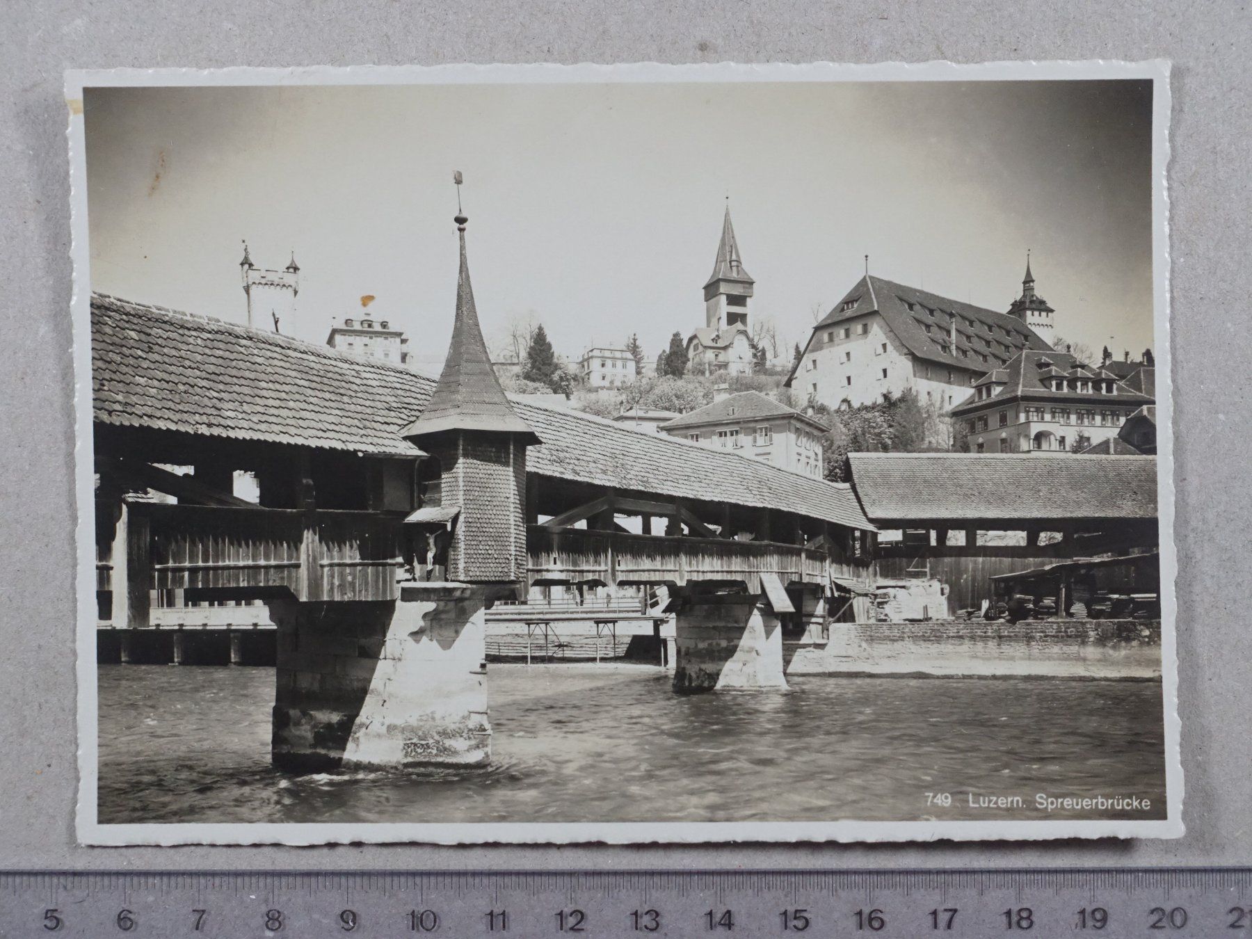 Ansichtskarten: Luzern, Spreuzerbrücke – Gebraucht aus Lenzburg von fh1