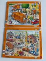 2 Puzzle, Baustelle & Müllabfuhr, mit Kartonrahmen, 35 Teile