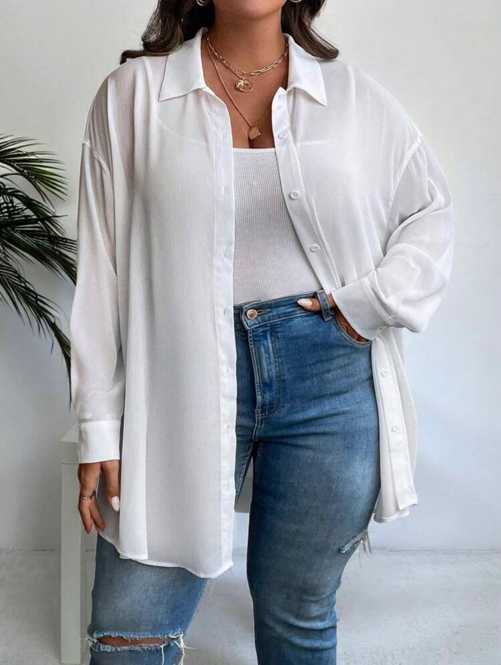 Shein Camicette: Oversize Hemd / Bluse weiss Gr. 56 / 58 / 60 – Usato da Pratteln venduto da a23_j2gs