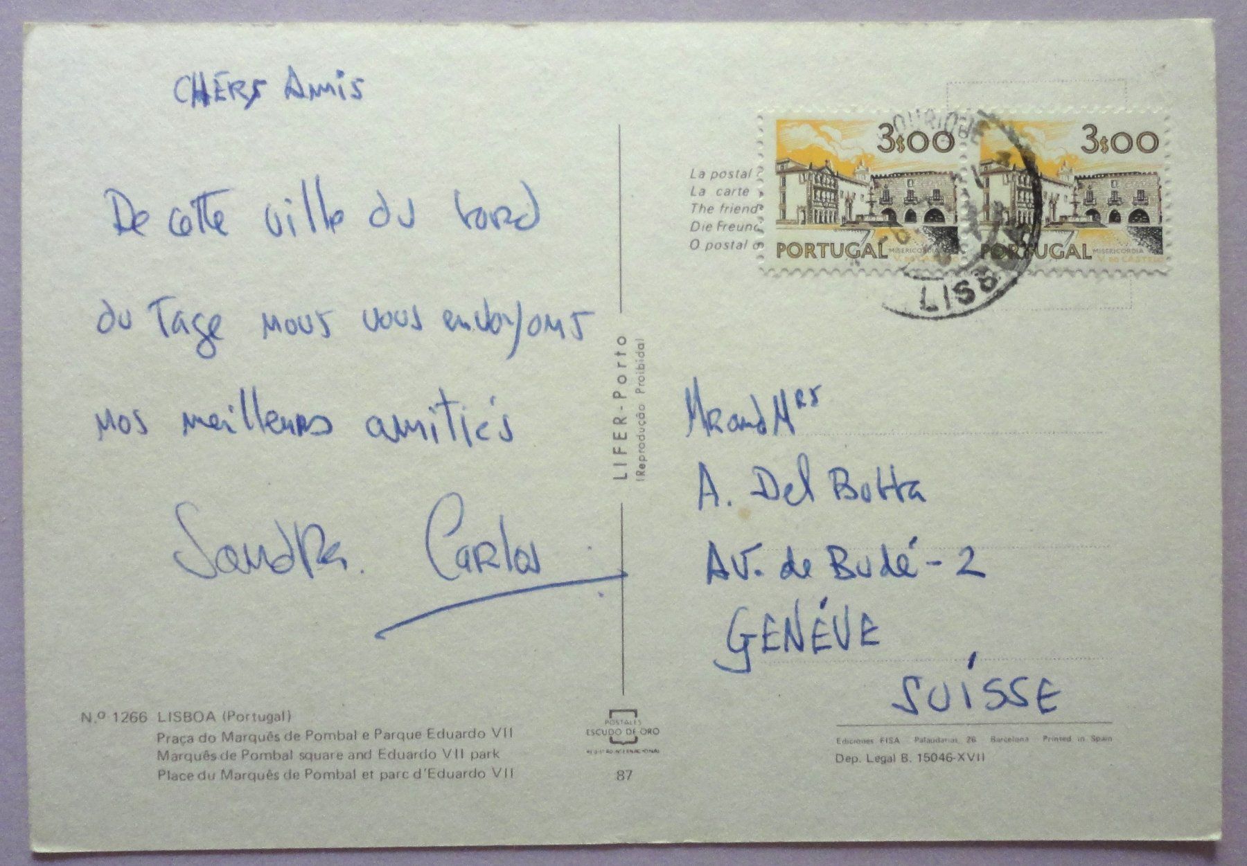 Cartoline postali: Lisboa (Portugal) – Usato da Fétigny venduto da Billy2miny 1