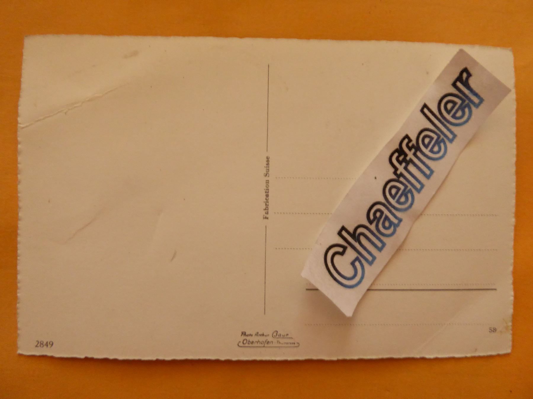 Cartoline postali: 2849 Sustenstrasse, Steingletscher – Difettoso da Zürich venduto da Chaeffeler 1