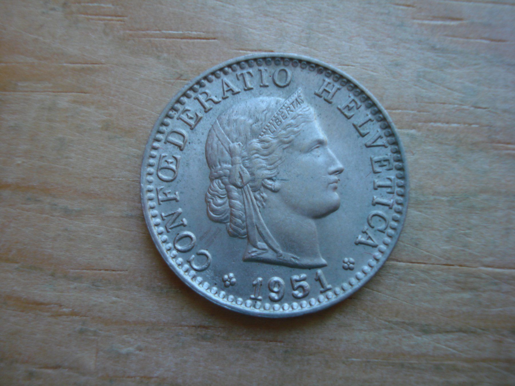 Tutti le monete: (S1) 20 Rappen 1951 – Usato da Erlach venduto da Net-Coins