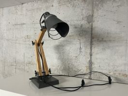 Schreibtischlampe Metall Holz verstellbar funktionsfähig