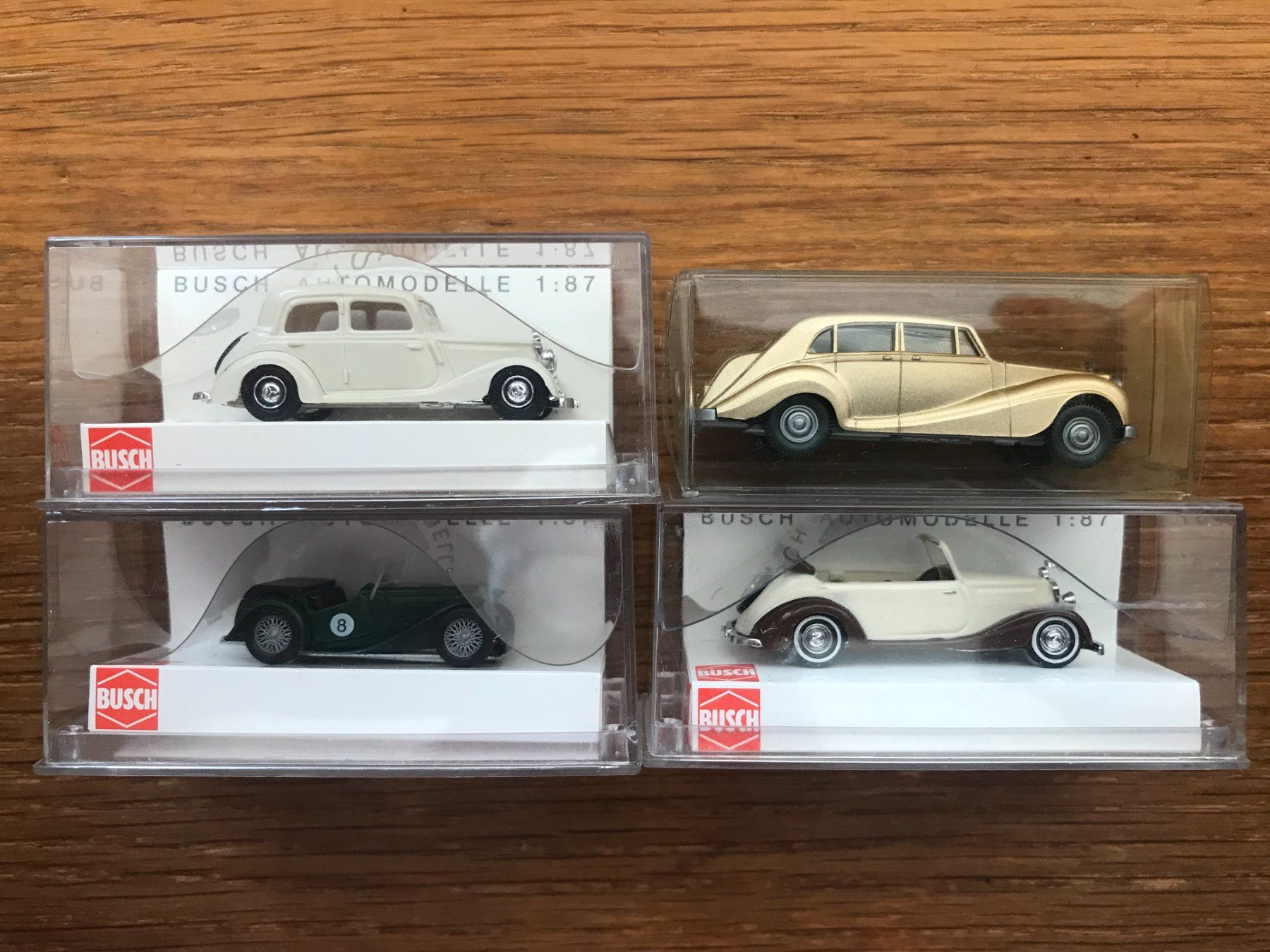 Busch Modellini d'auto: 3x Busch 1x Wiking Oldtimer Autos – Usato da Luzern venduto da mey_s13