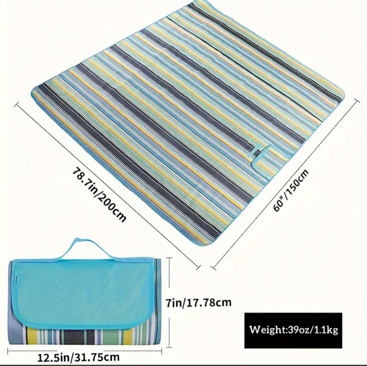 Tappeto da gioco: Picnic Blanket, waterproof, foldable strand blanket /matt – Nuovo (secondo la descrizione) da Bern venduto da mystyle_bern 1