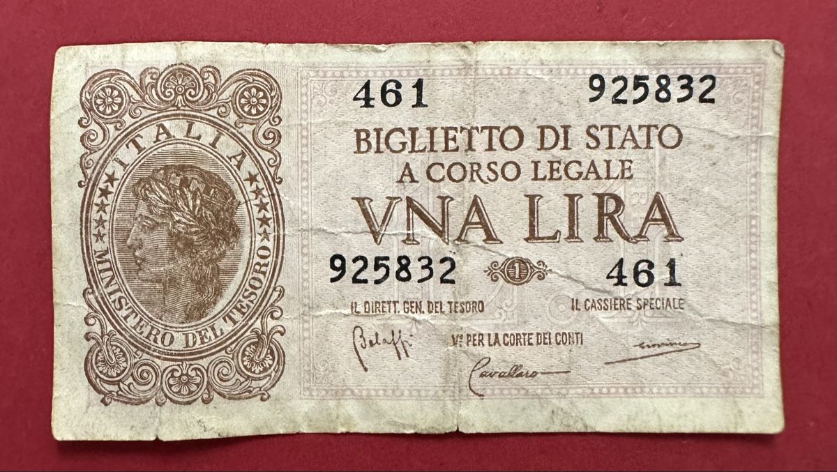 Banconote: Italien 1944 1 Lira – Usato da Watt venduto da Coins13