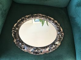 Vintage Spiegel Oval, Wandspiegel mit schönem Rahmen!