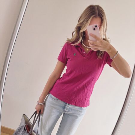 RALPH LAUREN POLOSHIRT PINK/GRÜN(L)VINTAGE Y2K