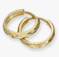 9K Gold Facettiert Huggie Kreolen Ohrringe am