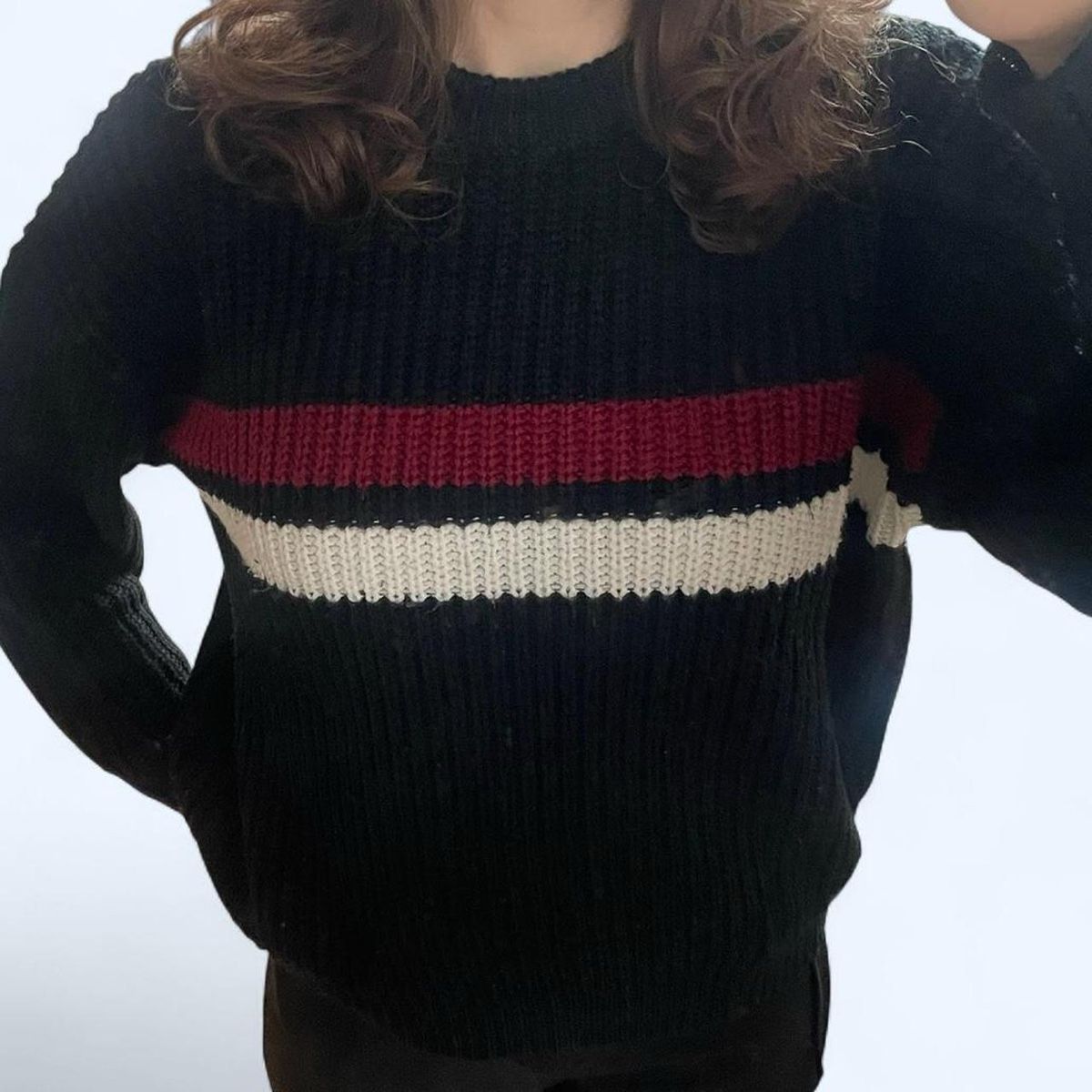 Maglioni & Felpe: Schwarzer Strickpullover mit Streifen - Top Zustand! – Usato da Therwil venduto da nat_gtk5 1