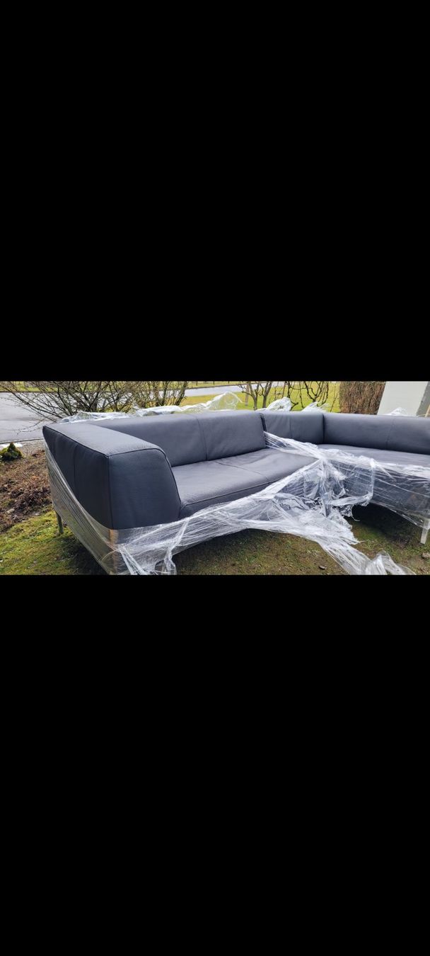 Divani: Echtledersofa / Wohnlandschaft, neuwertig, schwarz – Nuovo (secondo la descrizione) da Niederlenz venduto da DaveDasWahnsinn 1