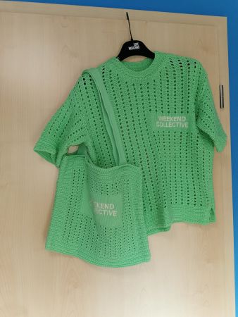 ASOS Design in der Gr.34, Gehäkeltes Oberteil und Tasche