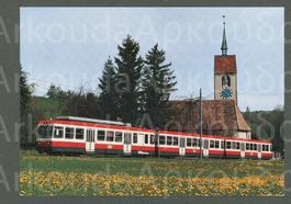 AK color Oberdorf BL Waldenburgerbahn, Pendelzug ≈ 1996