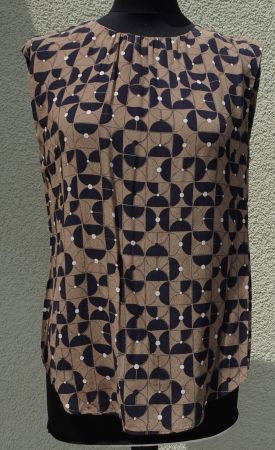 Someday Top Shirt beige braun blau weiss Gr 38