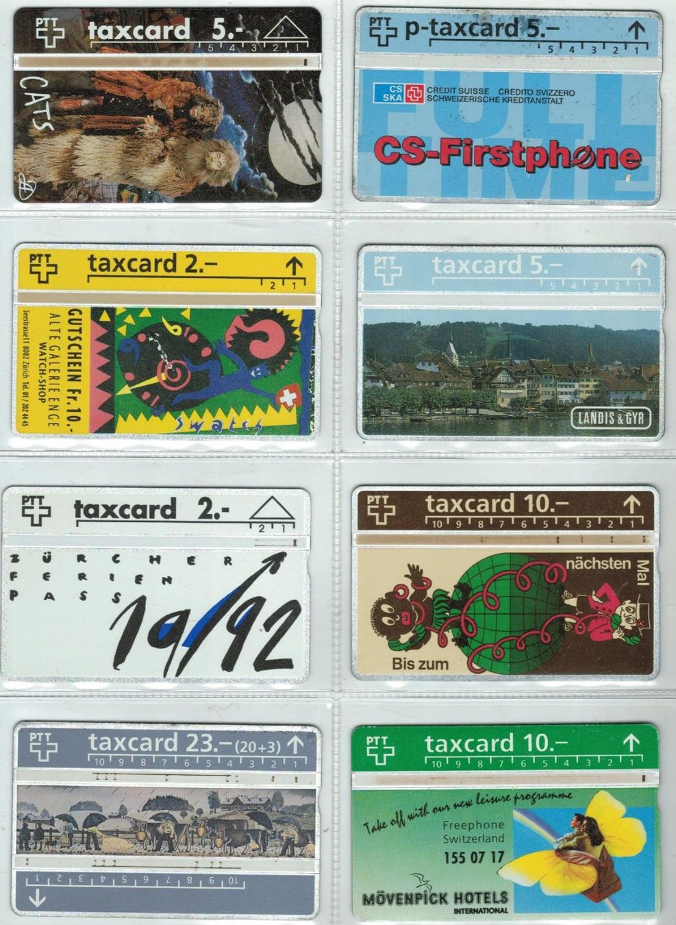 Schede telefoniche: 8 Taxcards – Usato da Zürich venduto da Tolima194