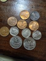 Lot 12 pièces US cents, dimes, quarters différentes années