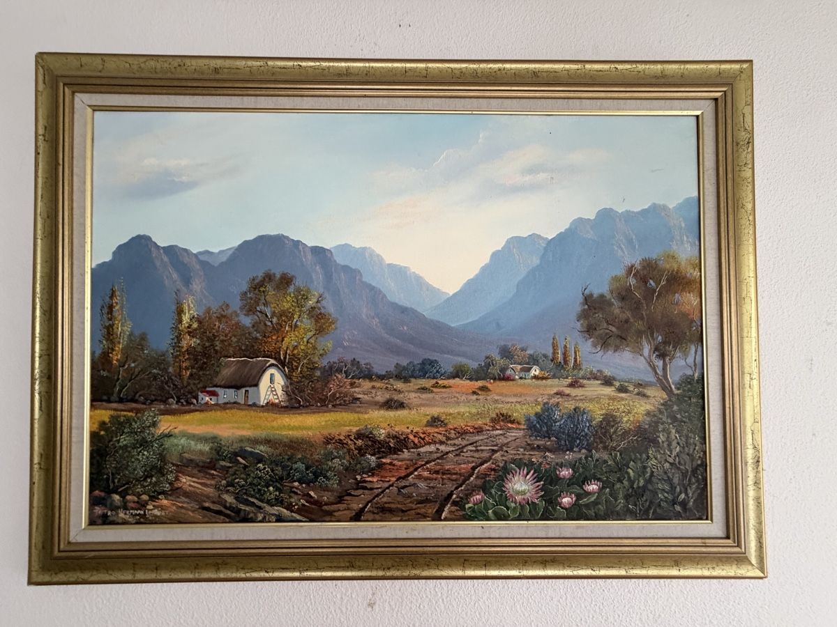 Gemälde: Vintage Ölgemälde Berglandschaft mit Haus signiert Petro Ver – Gebraucht aus Zürich von Mirian.santarem