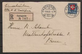 1923 : Pro Juventute Nr. J28 auf Brief von Castagnola
