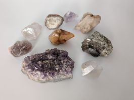 Mineralien Sammlung diverse Kristalle 8 Stück