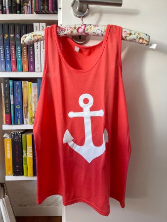 Débardeur corail femme avec ancre marine & nœud dos 🎀⚓