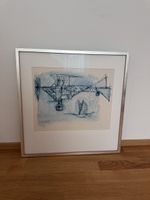 Rudolf Mirer Kunstdruck 1993, Flugzeugmotiv, hochwertig