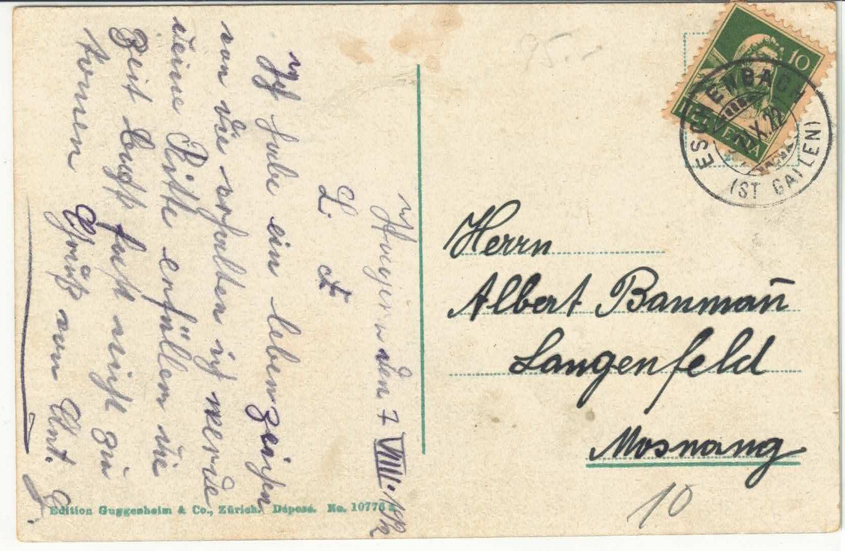 Cartoline postali: Gruss aus Eschenbach SG - Litho – Usato da Ettingen venduto da Kartenplanet 1