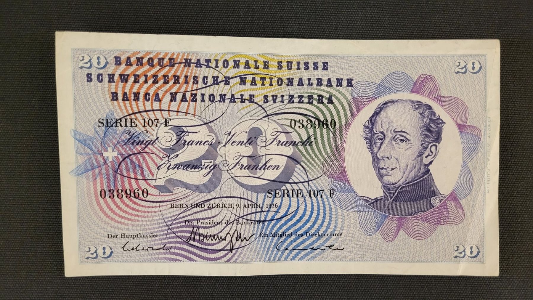 Banconote: Schweizer 20-Franken-Note, Serie 107 F – Usato da Basel venduto da spinne02