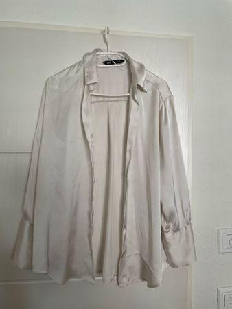 Seidene Bluse, weiss, S