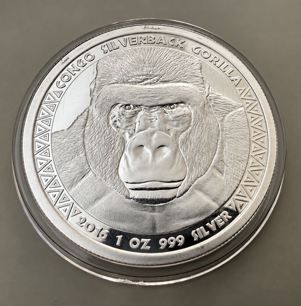 Tutti le monete: 1 oz Silber – Congo Silverback Gorilla 2016 – Nuovo (secondo la descrizione) da Zürich venduto da Circle-9-Coins