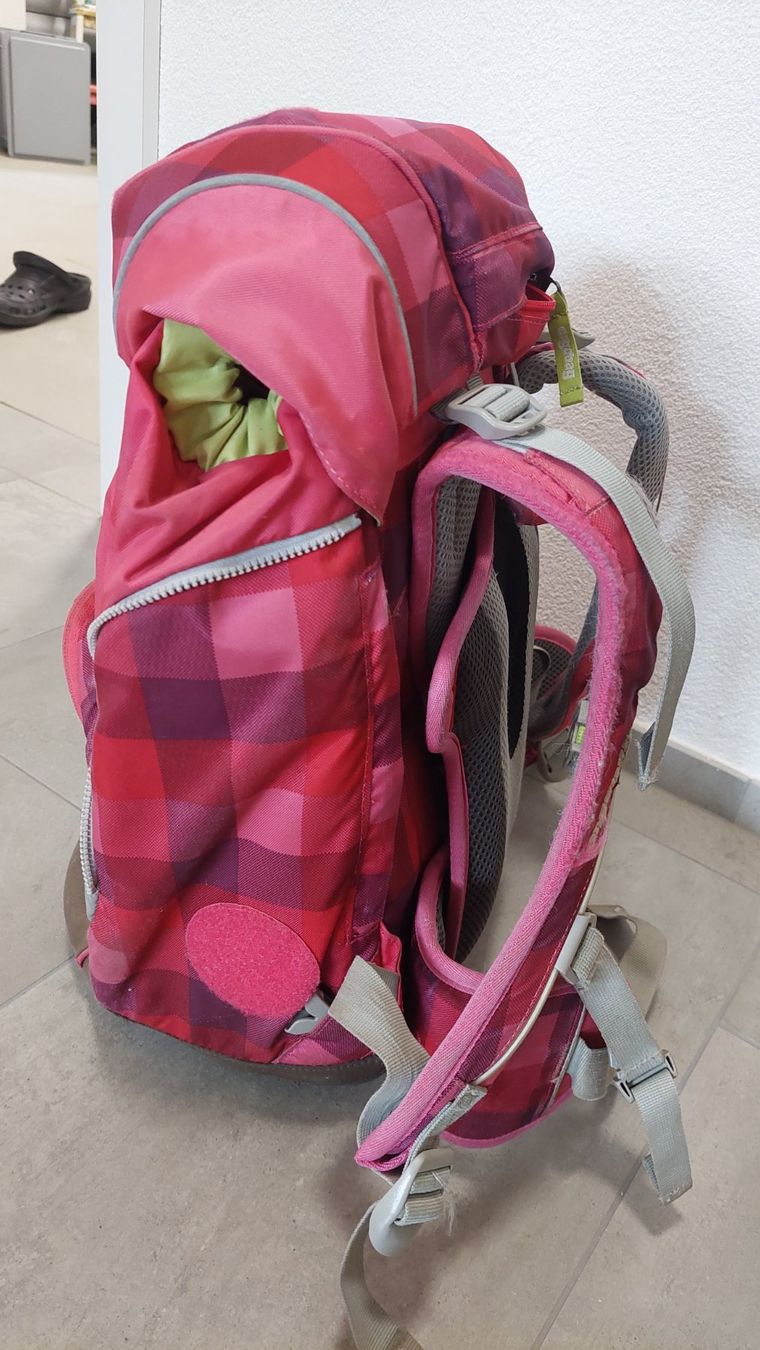 Ergobag Borse & Zaini: Ergobag Pack Schulrucksack + Mini-Rucksack – Set, rot/pink – Usato da Büren SO venduto da fbec 3