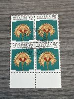 HELVETIA Briefmarke Pro Patria 1992, Viererblock, Top! 53