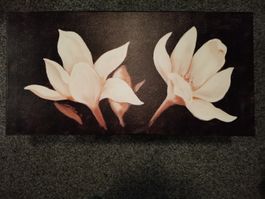 2er Set Magnolienbilder, Leinwand 80*40cm