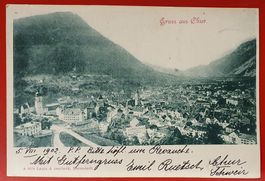 Gruss aus Chur 1902 - Frankatur nach Sizilien
