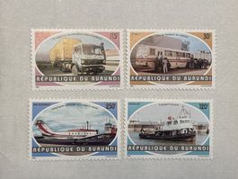 Burundi Briefmarken, 4er Set, ungebraucht, Top Zustand!